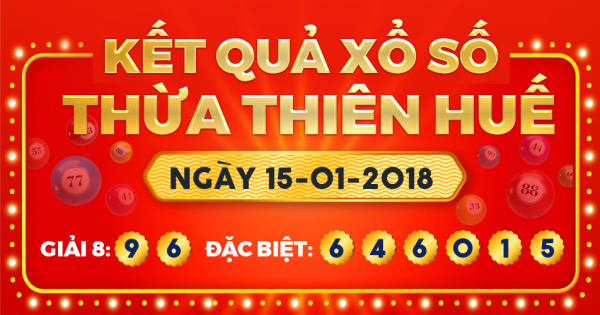 Kết quả xổ số Thừa Thiên Huế ngày 15/1/2018