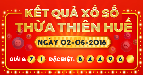 Kết quả xổ số Thừa Thiên Huế ngày 2/5/2016