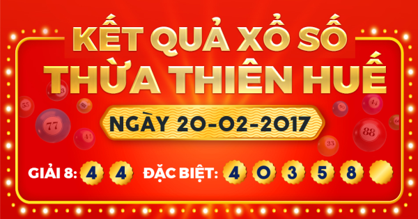 Kết quả xổ số Thừa Thiên Huế ngày 20/2/2017