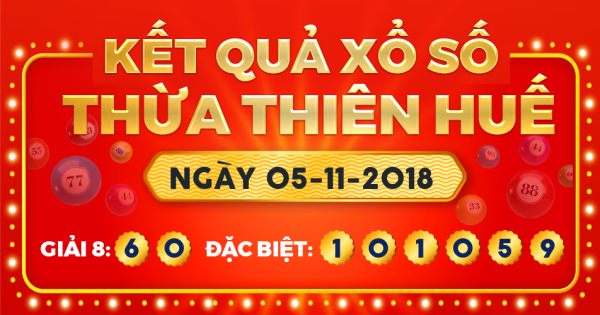 Kết quả xổ số Thừa Thiên Huế ngày 5/11/2018
